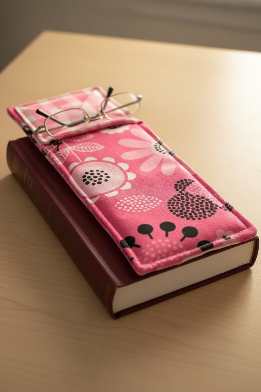 Pink Flowers Pen/Eye Glass Holder