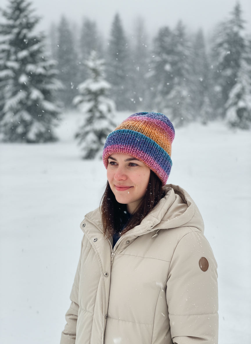 Multi color double thick hat