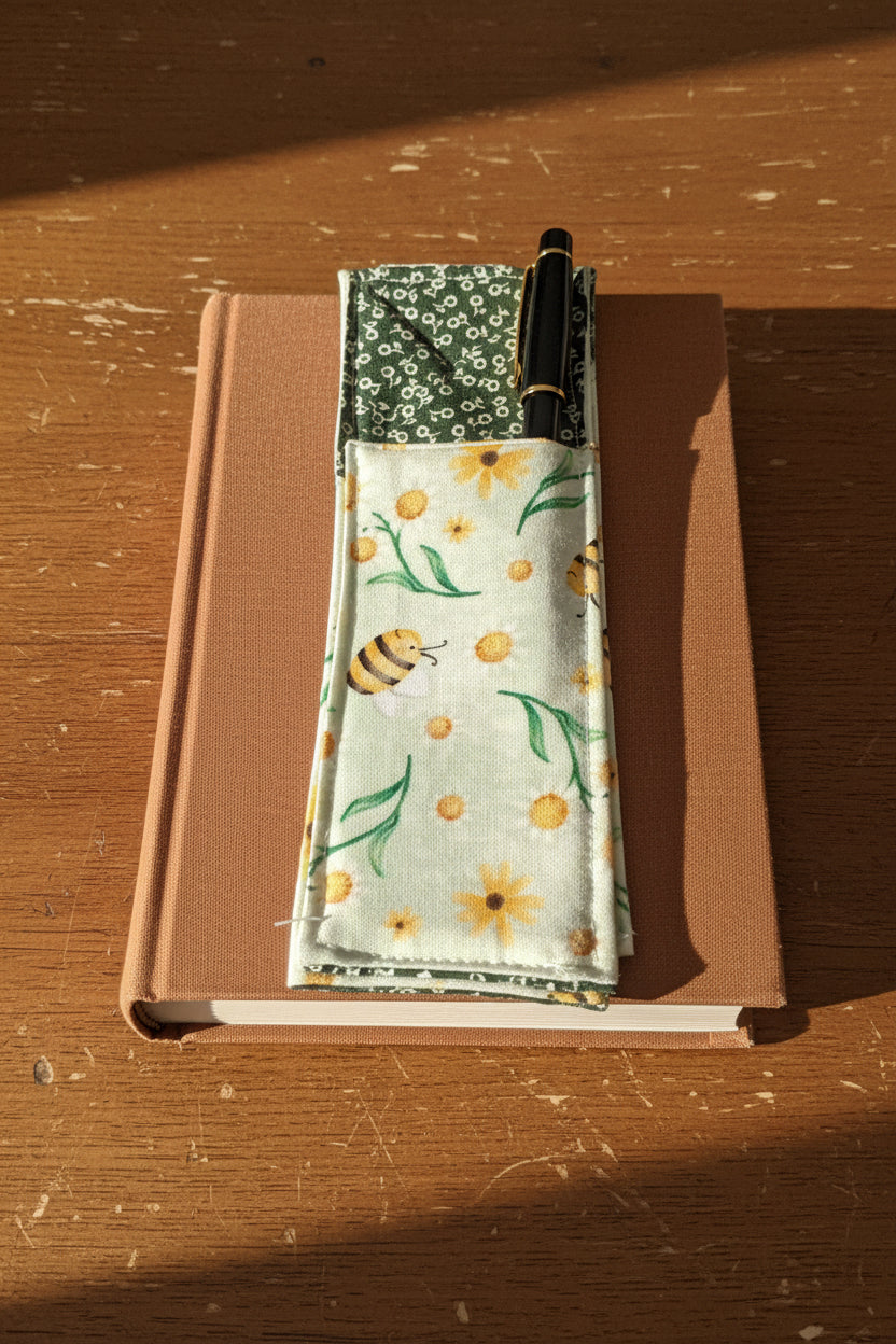 Pen/Eye Glass Holder for Books Bees and Flowers