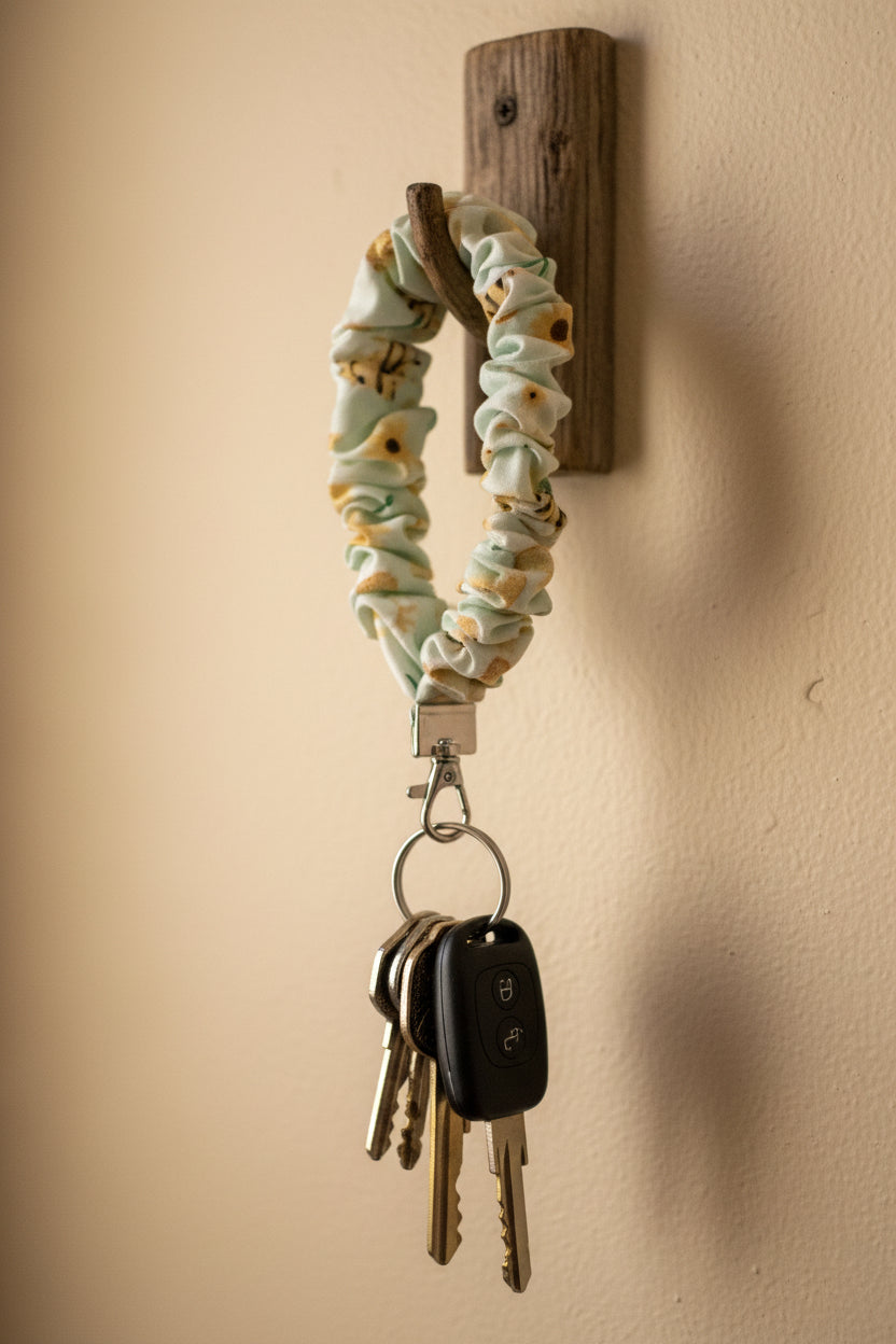 Bees and flower Key Wristlet