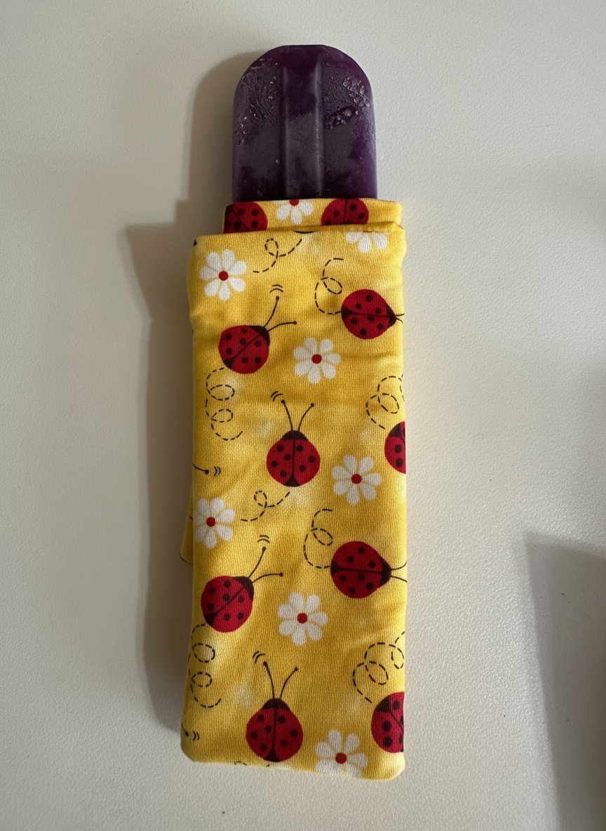 Yellow with Lady Bugs Freeze Pop Cozy