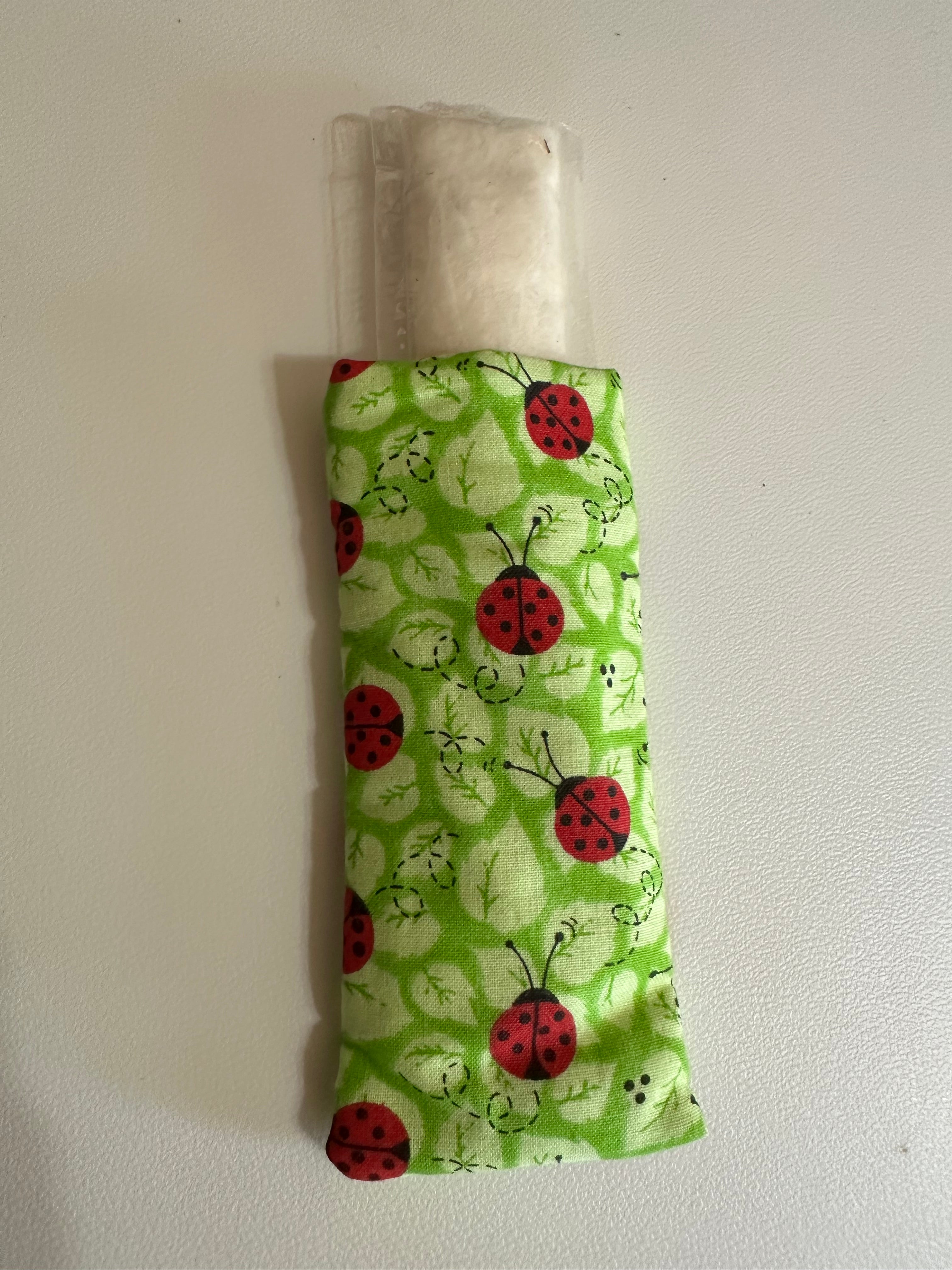 Green with Ladybug Freeze Pop Cozy