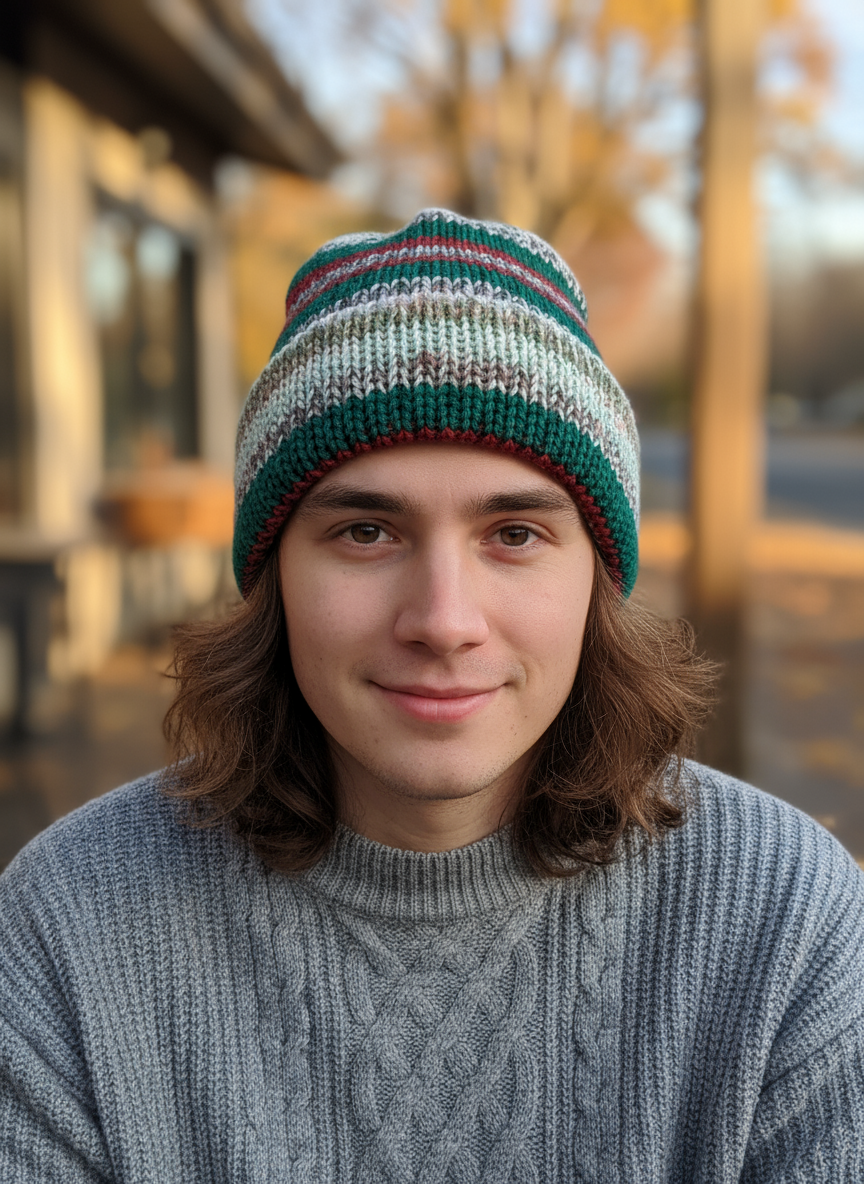 Double thick winter knit hat