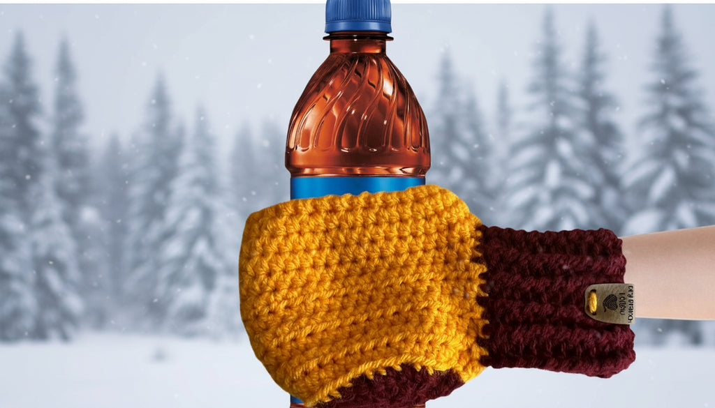 Burgandy and Gold Drink Mitt