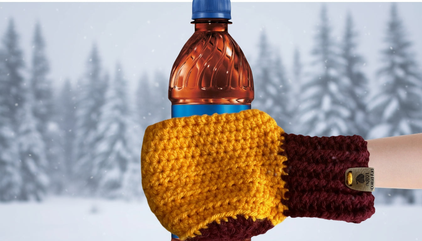 Burgandy and Gold Drink Mitt