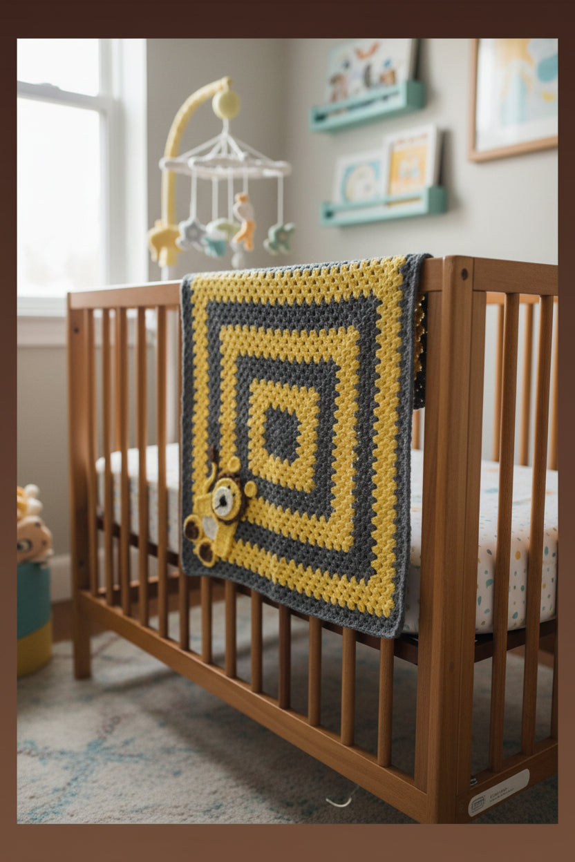 Baby Blanket with Lion applique